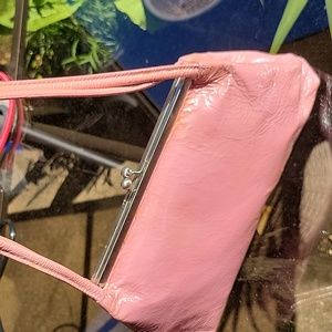 Pink snap closure bag